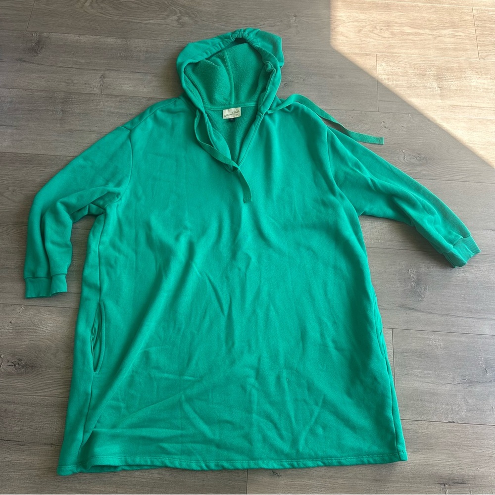 EUC Universal Thread hooded mini sweatshirt dress - size XXL - Kelly green